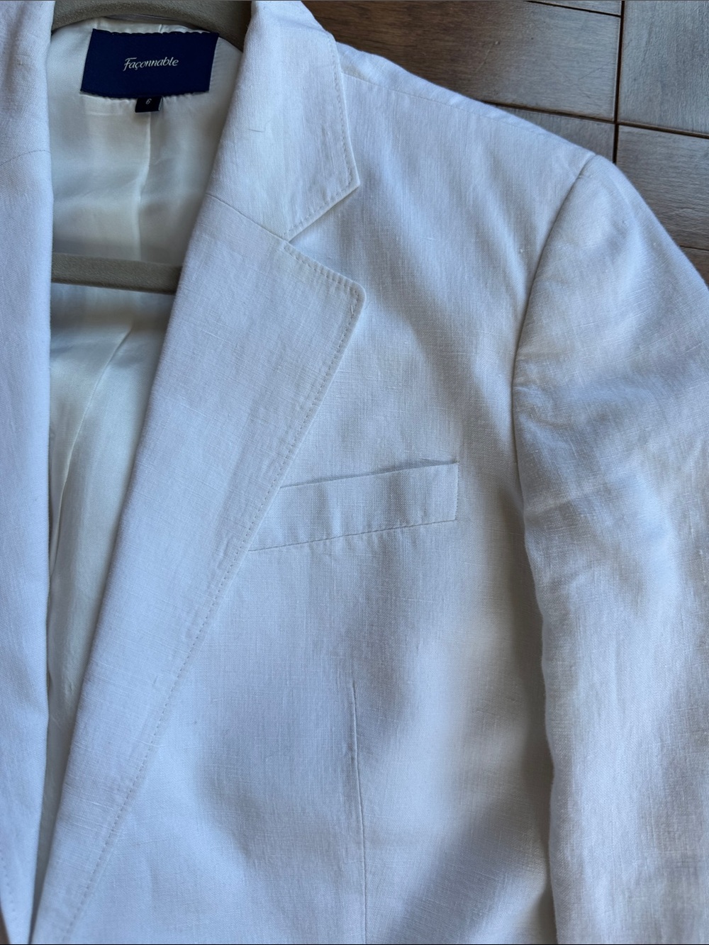 Faconnable White Linen Women’s Suit Jacket & Pants - Picture 3 of 12